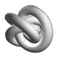 Vector Halftone Stippled Geometric Figure Illustration 3D Infinity Torus Knot Loop