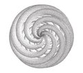 Vector Halftone Stippled Geometric Figure Illustration 3D Infinity Torus Knot Loop