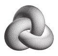 Vector Halftone Stippled Geometric Figure Illustration 3D Infinity Trefoil Torus Knot Loop Royalty Free Stock Photo