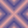 Vector halftone texture. Bright blue and pink geometric seamless pattern