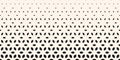 Vector halftone texture. Horizontally seamless pattern. Black and white border Royalty Free Stock Photo