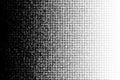 Vector halftone transition pattern made of dots with random size circles.