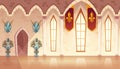 Vector hall in medieval castle, royal ballroom Royalty Free Stock Photo