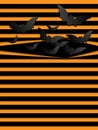 Vector Halloween Background Scary Bats Orange