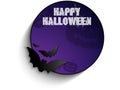 Vector - Halloween Bat Circle Frame Pumpkin Backgr Royalty Free Stock Photo