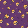 vector Halloween bats and stars seamless, repeat pattern background Royalty Free Stock Photo