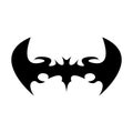 Vector halloween black bat animal icon or sign isolated on white background. vector bat silhouette with wings. Royalty Free Stock Photo