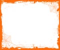 Halloween blank medium rectangle banner size template background with orange grunge border Royalty Free Stock Photo