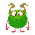 Vector Halloween green furry monster