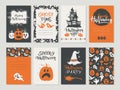 Vector Halloween greeting card, flyer, banner, poster templates Royalty Free Stock Photo