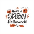 Vector Halloween greeting cards with decoration and lettering Royalty Free Stock Photo