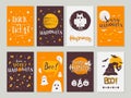 Vector Halloween greeting card, flyer, banner, poster templates Royalty Free Stock Photo
