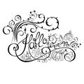 Vector Halloween Hand Drawn Lettering Royalty Free Stock Photo
