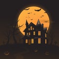 Vector haunted house background Royalty Free Stock Photo