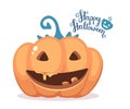 Vector halloween illustration of decorative orange pumpkin Royalty Free Stock Photo