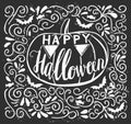Vector Halloween lettering poster design Royalty Free Stock Photo