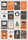 Halloween big collection of vector greeting cards Royalty Free Stock Photo