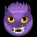 Vector halloween monsters emoji smiley face werewolf emoticons wolfman lover gift eps ai Royalty Free Stock Photo