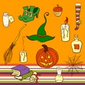 Vector Halloween Objects Set