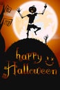 Halloween poster with skeleton