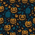 halloween pumpkin pattern background Royalty Free Stock Photo