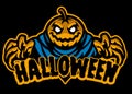 Halloween pumpkin sport logo Royalty Free Stock Photo