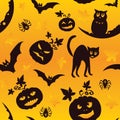 Vector Halloween seamless pattern Royalty Free Stock Photo