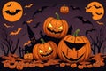 vector Halloween themed background illustration, AI generated Royalty Free Stock Photo