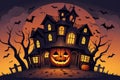vector Halloween themed background illustration, AI generated Royalty Free Stock Photo