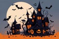 vector Halloween themed background illustration, AI generated Royalty Free Stock Photo