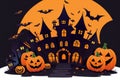 vector Halloween themed background illustration, AI generated Royalty Free Stock Photo
