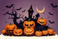 vector Halloween themed background illustration, AI generated Royalty Free Stock Photo