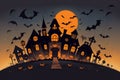 vector Halloween themed background illustration, AI generated Royalty Free Stock Photo