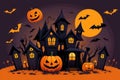 vector Halloween themed background illustration, AI generated Royalty Free Stock Photo