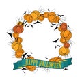 Vector Halloween wreath 3 Royalty Free Stock Photo