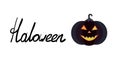 Vector Haloween pumpkin and text Royalty Free Stock Photo