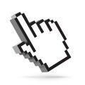 Vector hand arrow cursor on white Royalty Free Stock Photo