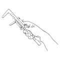 Vector hand with calipers