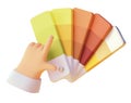 Vector hand choosing paint color swatch icon