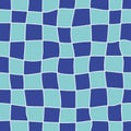 Vector hand draw blue mosaic square checkered background or texture