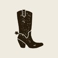 Cowboy boots silhouette in retro style Royalty Free Stock Photo