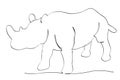 simple vector hand draw sketch rhinoceros, isolated on white