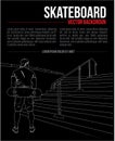 Vector hand drawing background with skateboarder and stairs Royalty Free Stock Photo