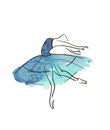 Vector hand drawing ballerina figure