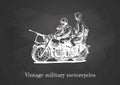 Illustration of Military Motorcycles