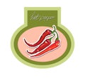 Vector hand drawing red hot peppers Royalty Free Stock Photo