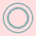 Vector hand drawn abstract wreath with round decorative elements. Decorating for national Festive on powder pink