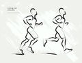 Vector hand drawn active people sketch on white background. Royalty Free Stock Photo