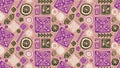 Vector Hand drawn african ethnic pattern, seamless pictogram drawing pink colors, Decorative design for fashion textile print