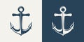 Vector Hand drawn Anchor Icon Set Isolated. Design Template for Tattoos, Tshirt, Logo, Labels. Monochrome Anchor Royalty Free Stock Photo